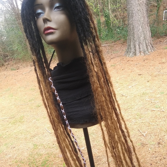 Black brown ombre tie on Loc extensions - Picture 2 of 8